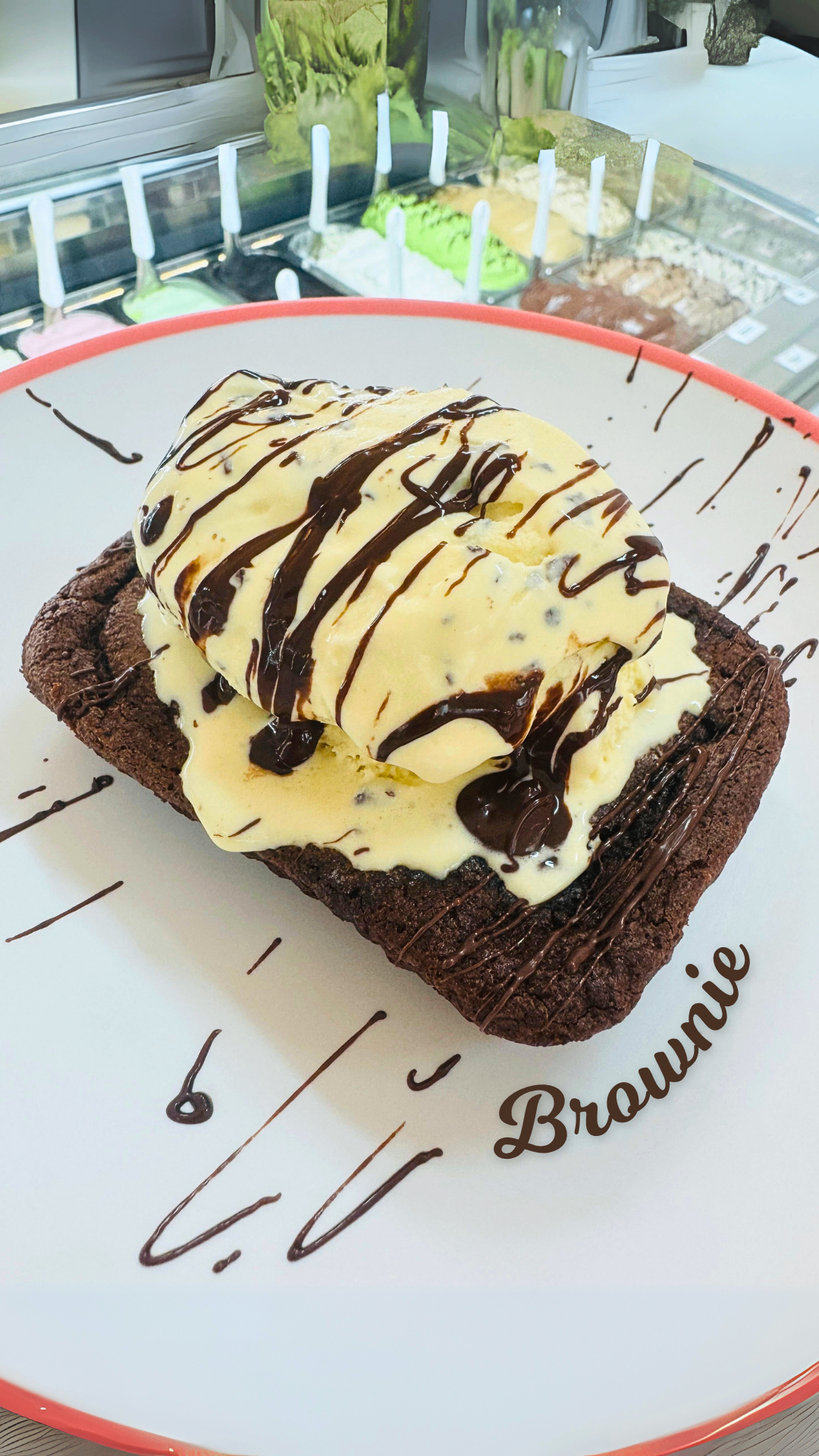 Brownie com gelato